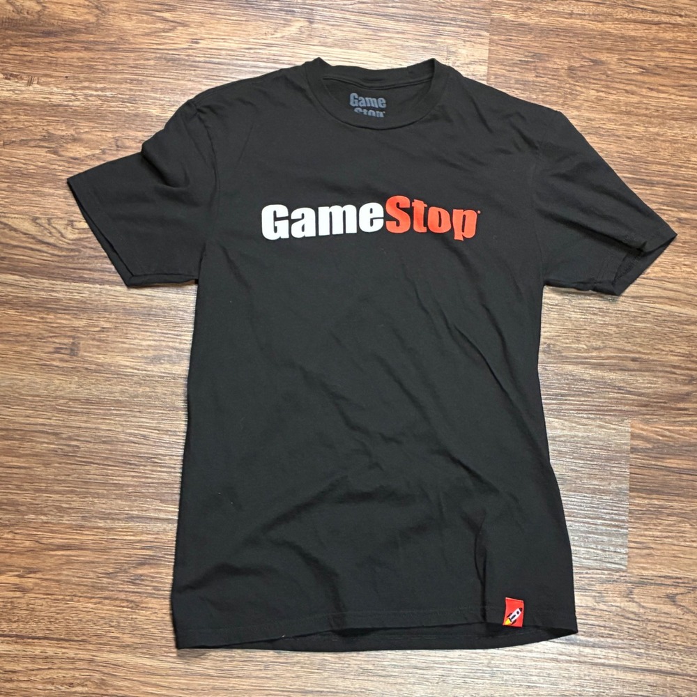 GameStop Employee Logo T-Shirt Men's Small Black Rare Rocket Tag Gaming Tee